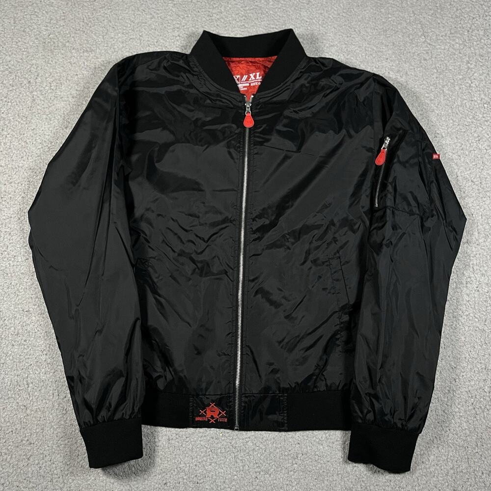 Rooster Teeth Jacket Mens XL Black Bomber Full Zip Outdoor Rare Promo